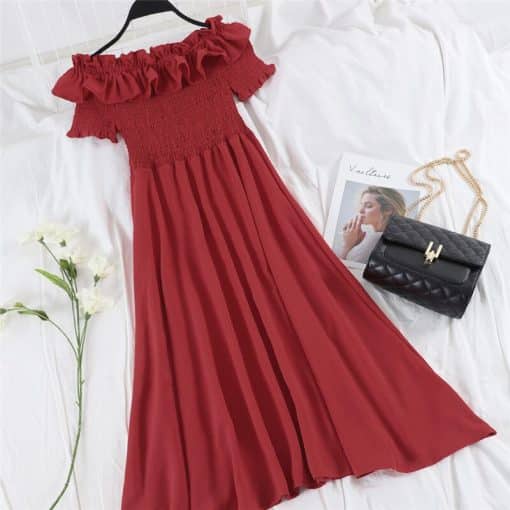 Summer Tube Top Off Shoulder Sexy Dress ChiffonDressesvariantimage22019-Summer-Tube-Top-Sexy-Dress-Women-Off-Shoulder-Summer-Chiffon-Beach-Midi-Dress-Casual-Ladies