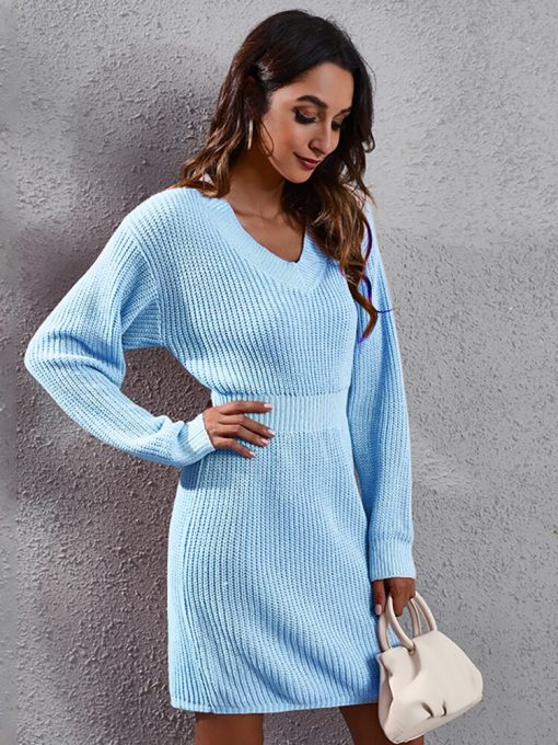 Women’s Long Knitted Sweater DressTopsvariantimage2ATUENDO-Winter-Warm-Fashion-Pink-Dress-for-Women-Vintage-Casual-High-Waist-Knitted-Sweater-Robe-Leisure