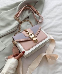 PU Leather Crossbody BagsHandbagsvariantimage2Fashion-chain-lady-Sling-bag-Panelled-color-PU-Leather-Crossbody-Bag-For-Women-2022-new-Wide