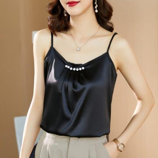 Korean Silk Satin Tops-BlousesTopsvariantimage2Korean-Silk-Women-Tops-Satin-Blouses-for-Women-Beading-Silk-Blouse-Top-Woman-Sleeveless-Shirts-Tops