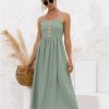 Summer Women’s Spaghetti Strap Button DressDressesvariantimage3Summer-Women-s-Spaghetti-Strap-Button-Dress-2022-New-Party-Beach-Sundress-Ladies-Solid-Sexy-Long