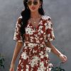 New Trendy Floral Print With Belt RompersSwimwearsvariantimage3Surplice-Front-Allover-Floral-Print-Belted-Playsuits-Women-Deep-V-Neck-Wide-Leg-Pants-Rompers-Summer