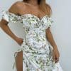Summer Floral Off Shoulder Puff Sleeve Maxi DressDressesvariantimage3WannaThis-Summer-Floral-Off-Shoulder-Puff-Sleeve-Maxi-Dress-For-Woman-Robe-Sexy-Lace-Up-Side
