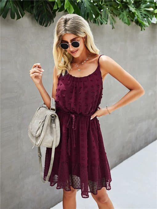 Summer Sweet Spaghetti Strap DressDressesvariantimage4Summer-Sweet-Spaghetii-Strap-Dress-For-Women-2022-New-Solid-Backless-Ladies-Princess-Dress-Female-High
