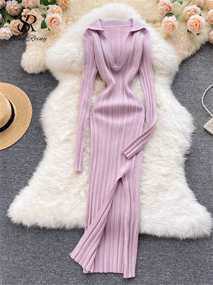 Women’s Knitted Pencil Long Dress – Miggon