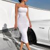 Summer Elegant Straps Ruched Maxi Long DressDressesNewAsia-2-Layers-White-Summer-Dr