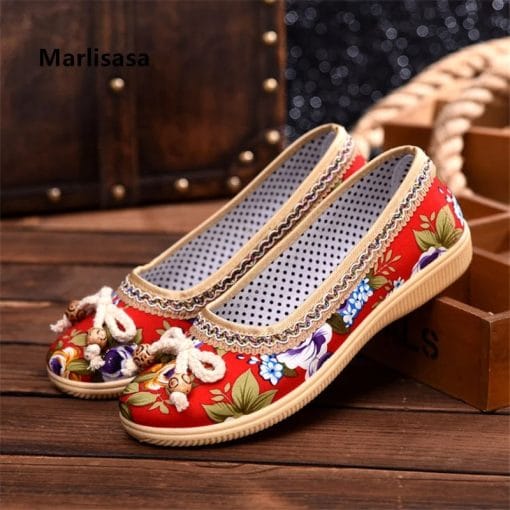 Fashion Light Weight Bow Tie Floral Pattern Comfort LoafersFlatsWomen-Fashionds-Light-Weight-Bow-T