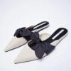 Spring Summer Pointed Sexy Bow SandalsSandalsZARZ-Woman-2022-Flat-Shoes-Sprin-1