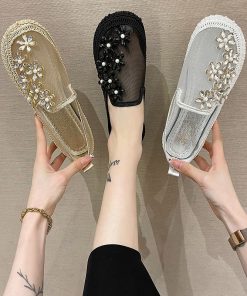 Women’s New Lace Mesh Crystal Floral Summer LoafersFlatsmainimage02021-New-Lace-Mesh-Crystal-Floral-Loafers-Shoes-Women-Comfort-Breathable-Summer-Walking-Shoes-Woman-Fashion