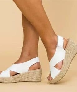 New Wedge Comfortable SandalsSandalsmainimage02021-Sandals-Straw-Shoes-Women-Espadrilles-Platform-High-Heels-Suit-Female-Beige-Clogs-Wedge-Large-Size