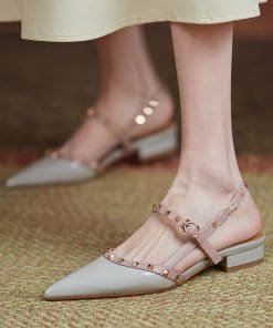 Summer Women’s Flat Pointed Toe Rivet Buckle SandalsSandalsmainimage02021-Summer-Women-Flats-Pointed-Toe-Sandals-Rivets-Buckle-Strap-Ladies-Shoes-Patent-Leather-Designer-Shoes