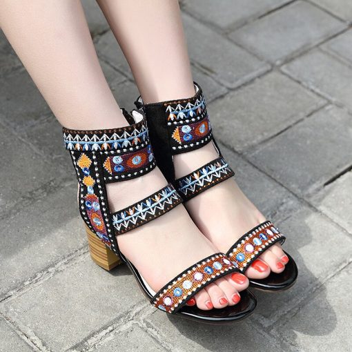 New Ethnic Style SandalsSandalsmainimage0New-ethnic-style-sandals-women-s-summer-Bohemian-sandals-Roman-Chunky-Heels-Embroider-women-high-heeled