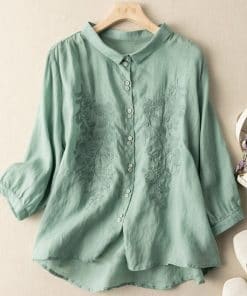 Women’s Cotton Linen Casual ShirtsTopsmainimage0Women-Cotton-Linen-Casual-Shirts-New-Arrival-2022-Summer-Vintage-Floral-Embroidery-Loose-Comfortable-Female-Tops