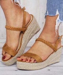 Women’s Casual Wedge High Heel SandalsSandalsmainimage0Women-s-Sandals-Casual-Wedge-Shoes-High-Heels-2022-Summer-Fashion-Buckle-Straw-Hemp-Rope-Shoes