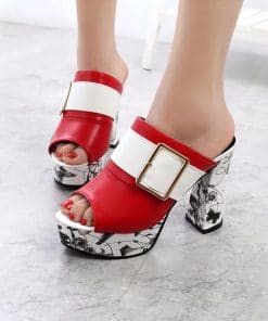 High Heel Stunning Sandals PumpsSandalsmainimage0sexy-platform-high-heels-women-shoes-square-heels-peep-toe-pumps-platform-slippers-women-summer-sandals