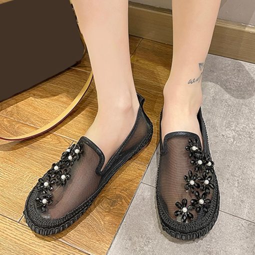 Women’s New Lace Mesh Crystal Floral Summer LoafersFlatsmainimage12021-New-Lace-Mesh-Crystal-Floral-Loafers-Shoes-Women-Comfort-Breathable-Summer-Walking-Shoes-Woman-Fashion