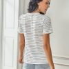 Casual O-neck Striped Women’s T-shirt TopsTopsmainimage1Classic-Black-White-Striped-Short-Sleeve-Tshirt-Women-Summer-O-neck-Tops-Casual-O-neck-Striped