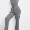 Summer Casual Turn Down Collar JumpsuitsDressesmainimage1Summer-Casual-Jumpsuit-Women-Solid-Zipper-Sleeveless-Lace-Up-Turn-Down-Collor-Pocket-Ladies-Jumpsuit-2022