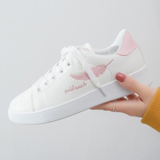 Women’s Fashion Breathable Vulcanized Feather SneakersFlatsmainimage1Women-Sneakers-2022-Fashion-Breathble-Vulcanized-Shoes-Pu-Leather-Platform-Shoes-White-Lace-Up-Casual-Shoes