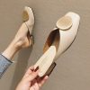 Women’s New Fashion MulesSandalsmainimage2Brand-Designer-Women-Slippers-Slip-On-Mules-Flat-Heel-Casual-Shoes-British-Buckle-Slides-Wooden-Block