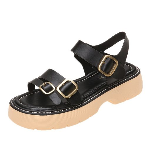 Women’s Summer Adorable Leather Gladiator SandalsSandalsmainimage2Female-Sandal-Espadrilles-Platform-2021-Summer-Clogs-With-Heel-Clear-Shoes-Med-All-Match-Womens-Wedges