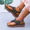 Non Slip Casual Gladiator SandalsSandalsmainimage2Lucyever-Tassels-Clip-Toe-Summer-Women-Sandals-2022-Flower-Printed-Wedges-Sandals-Woman-Plus-Size-Non-1