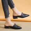 PU Leather Pointed Toe Low Heel MulesSandalsmainimage2Pu-Leather-Low-Heel-Mules-Shoes-Women-Pointed-Toe-Pleated-Slippers-Summer-Outdoor-Fashion-Half-Slippers