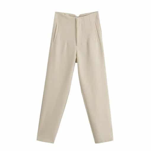 Women’s Office Trouser Fashion Button Up Pants – Miggon