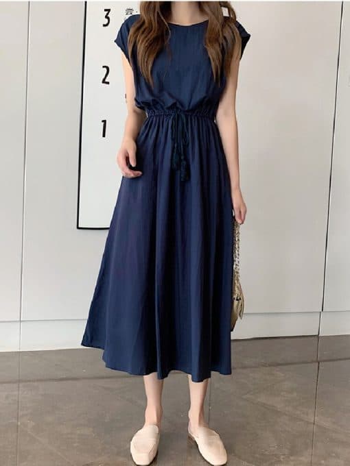 Korean Women’s Oversize Cotton Maxi Long Dress – Miggon