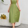 Suspender Backless Green High Waist Long DressDressesmainimage3Suspender-Backless-Green-High-Waist-Long-Dress-2022-New-Summer-Solid-Color-Sleeveless-Large-Swing-Chic