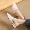PU Leather Pointed Toe Low Heel MulesSandalsmainimage4Pu-Leather-Low-Heel-Mules-Shoes-Women-Pointed-Toe-Pleated-Slippers-Summer-Outdoor-Fashion-Half-Slippers