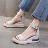 Summer Trendy Fashion Gladiator SandalsSandalsmainimage4Summer-Wedge-Shoes-for-Women-Sandals-Solid-Color-Open-Toe-High-Heels-Casual-Ladies-Buckle-Strap