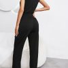 Summer Casual Turn Down Collar JumpsuitsDressesmainimage5Summer-Casual-Jumpsuit-Women-Solid-Zipper-Sleeveless-Lace-Up-Turn-Down-Collor-Pocket-Ladies-Jumpsuit-2022