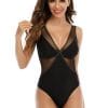 Sexy Solid Mesh Patchwork One Piece SwimsuitSwimwearsvariantimage02022-Sexy-Solid-Mesh-Patchwork-One-Piece-Swimsuit-Plus-Size-Swimwear-Women-V-Neck-Bodysuit-Bathing
