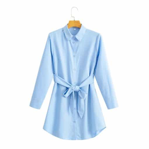 Women’s Hight Quality Cotton Shirt DressDressesvariantimage0Dresses-For-Women-2022-Lapel-Collar-Long-Sleeve-Button-Up-Cotton-Shirt-Dress-Waist-Tie-Linen