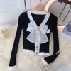 Patchwork Bow V-Neck Full Knitted SweatersTopsvariantimage0gagaok-High-Street-sweater-women-2021-spring-autumn-new-Patchwork-Bow-V-Neck-Full-knitted-sweaters