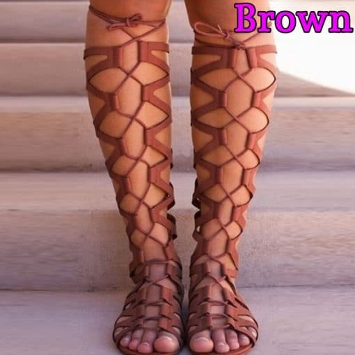 Roman Gladiator Bandage SandalsSandalsvariantimage12019-Roman-Gladiator-Bandage-Sandals-Women-Knee-High-flat-sandalias-botas-femininas-Women-Shoes-Girls-Summer