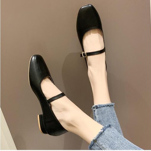 New Low Heel Square Toe Retro PumpsSandalsvariantimage12021-New-Women-Low-Heel-Shoes-Square-Toe-Retro-Mary-Janes-Pumps-Casual-Spring-Autumn-Lady