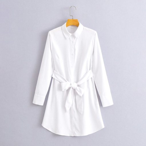 Women’s Hight Quality Cotton Shirt DressDressesvariantimage1Dresses-For-Women-2022-Lapel-Collar-Long-Sleeve-Button-Up-Cotton-Shirt-Dress-Waist-Tie-Linen