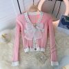 Patchwork Bow V-Neck Full Knitted SweatersTopsvariantimage1gagaok-High-Street-sweater-women-2021-spring-autumn-new-Patchwork-Bow-V-Neck-Full-knitted-sweaters