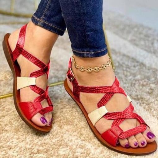 New Fashion Gladiator Leather SandalsSandalsvariantimage22022-New-Shoes-Women-Sandals-Fashion-Sandals-Ladies-Open-Toe-Sandals-For-Women-Flat-Shoes-Female-1