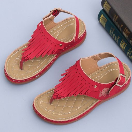 Non Slip Casual Gladiator SandalsSandalsvariantimage2Lucyever-Tassels-Clip-Toe-Summer-Women-Sandals-2022-Flower-Printed-Wedges-Sandals-Woman-Plus-Size-Non