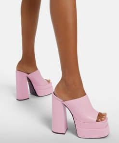 Super High Heel Platform PumpsSandalsvariantimage2Summer-Square-Toe-Women-Sandals-PU-Leather-Ladies-Peep-Toe-Party-Super-High-Heel-Platform-Female