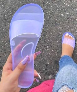 Women’s Candy Color Jelly Transparent SlippersSandalsvariantimage2Women-Jelly-Slippers-Summer-Candy-Colors-Transparent-Casual-Slides-Women-s-Fashion-Slip-On-Flat-Beach