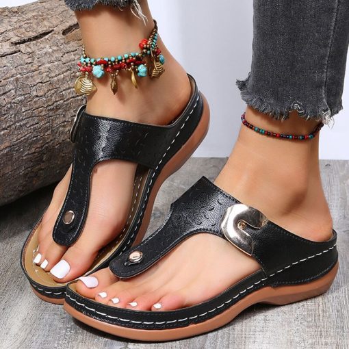 Women’s Soft Wedge Flip Flops Sandals – Miggon