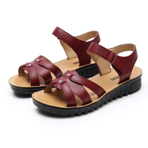 Fashion Mom Comfortable Gladiator SandalsSandalsvariantimage2ZZPOHE-Summer-new-mother-Leather-sandals-large-size-soft-soled-Style-woman-sandals-casual-comfortable-grandmother