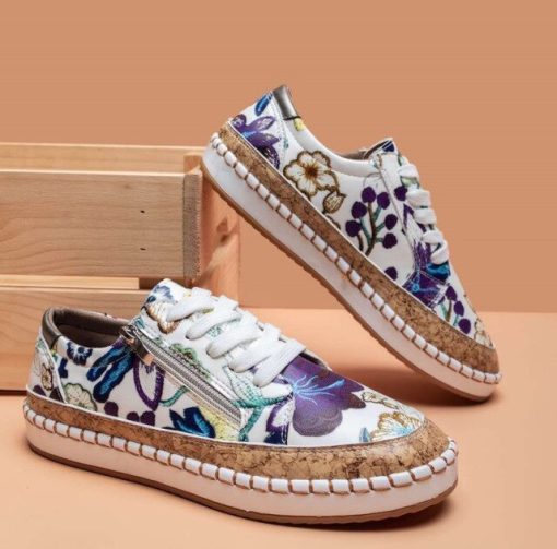 Women’s Elegant Floral Print Lace Up SneakersFlatsvariantimage3New-Women-Sneakers-Elegant-Floral-Printed-Lace-Up-Female-Flat-Shoes-Fashion-Round-Toe-Lady-Vulcanized