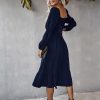 Square Collar Casual Long DressDressesvariantimage3Women-Autumn-Square-Collar-Long-Sleeve-Solid-Color-A-Line-Causal-Dress-Ladies-Fashion-All-Match