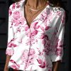 Women’s Elegant Turn-down Collar BlousesTopsvariantimage3Women-Elegant-Blouses-And-Tops-Print-Fashion-Turn-down-Collar-Long-Sleeve-Office-Woek-Lady-Shirts