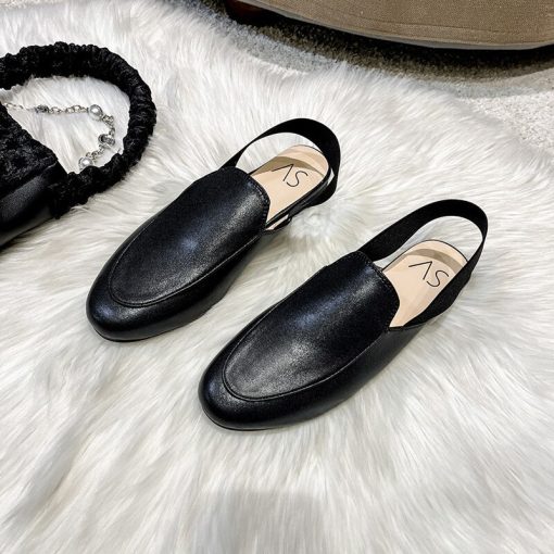 Rear Elastic Belt Comfortable Flat SlippersFlatsvariantimage4Rear-elastic-belt-half-slippers-women-summer-wear-Muller-shoes-2022-new-flat-sandals